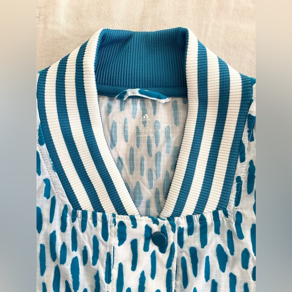 Adidas blue/white dot snap jacket XL - Picture 5 of 6
